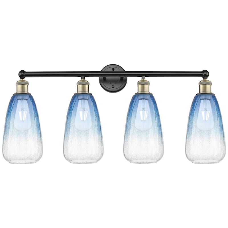Innovations Lighting 616-4W-16-33 Brookhaven Almond Vanity Brookhaven - Black Antique Brass / Sapphire Blue