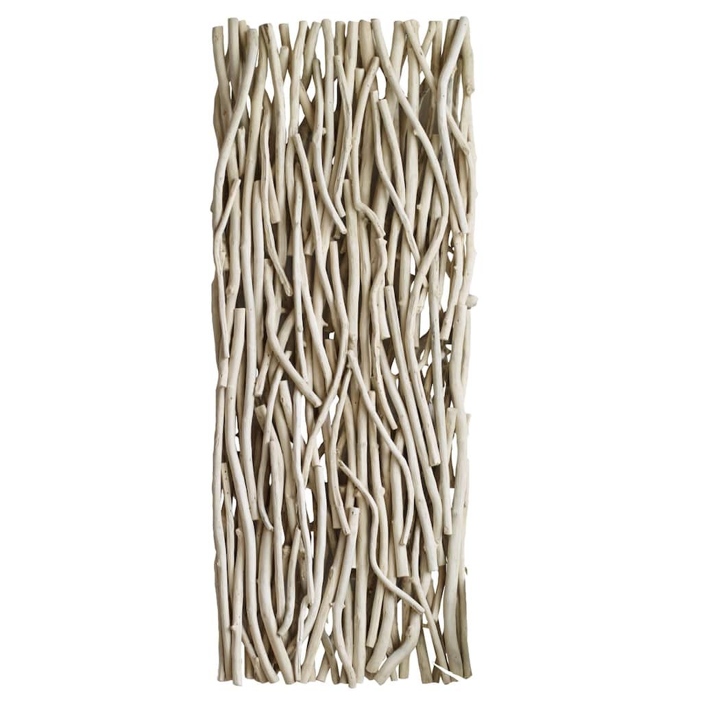 Teak Branch Rectangular Wall Decoration - 49" - Beige