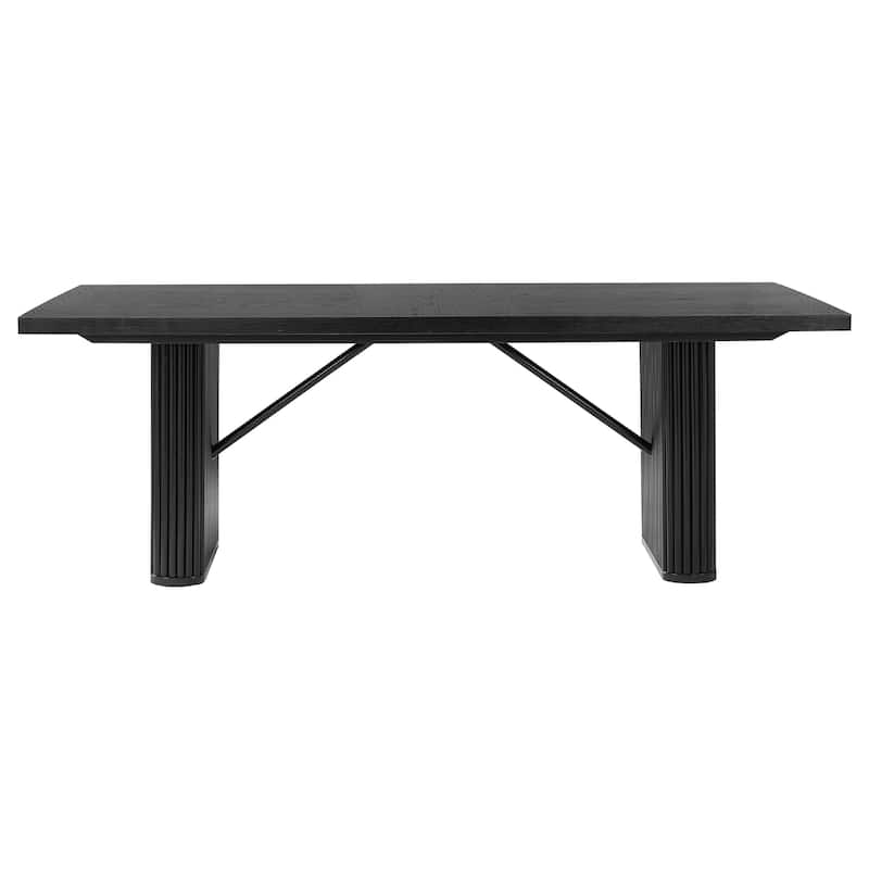 Kinza 5pc Dining Table and 4 Chairs Set, Black Tambour, Charcoal Gray