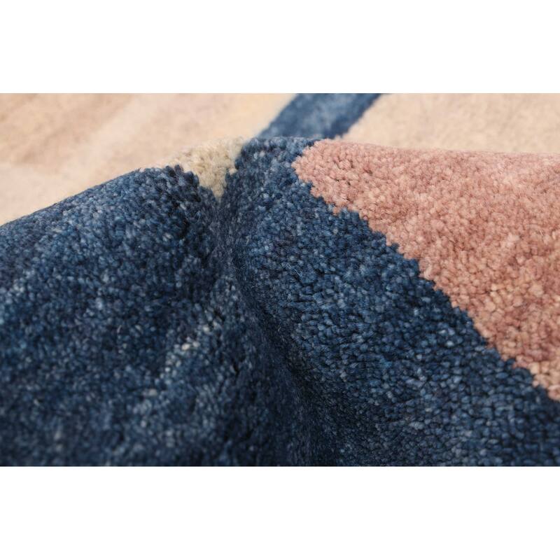 ECARPETGALLERY Hand-knotted Peshawar Ziegler Dark Blue Wool Rug - 5'0 x 6'11