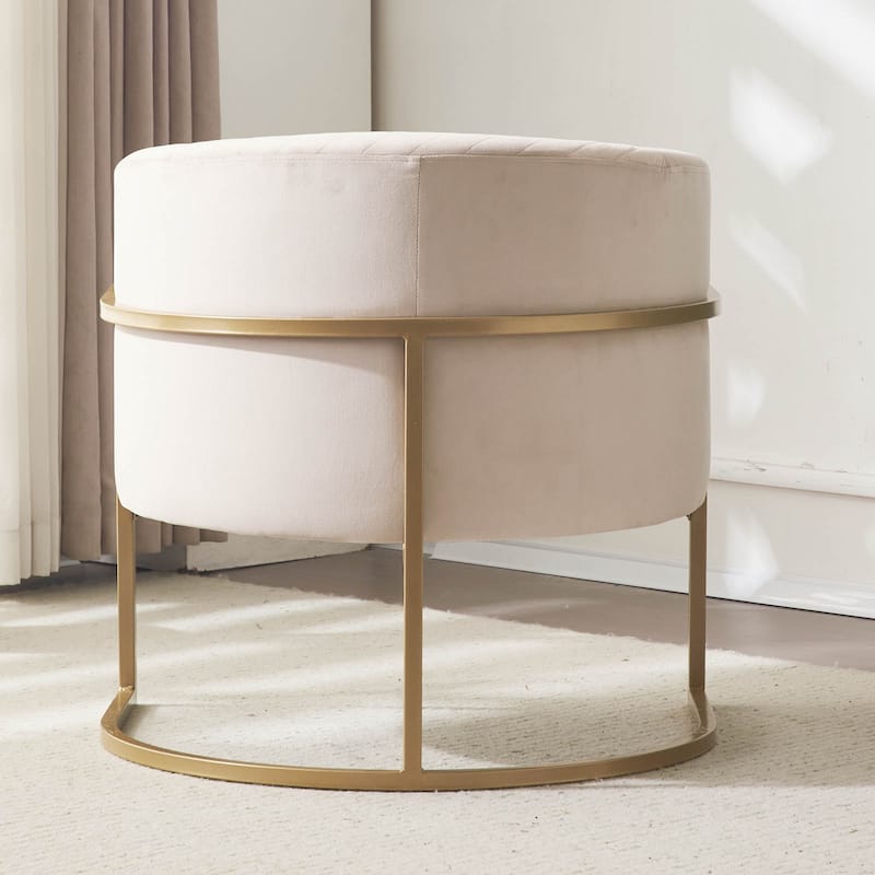 Fabric Upholstered Armchair, Button Tufted Lounge Reading Chair, Sofa Chair with Solid Wood Legs for Living Room, Bedroom