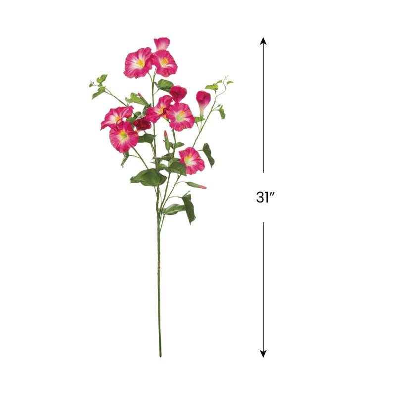 Morning Glory Artificial Floral Spray - 31" - Pink