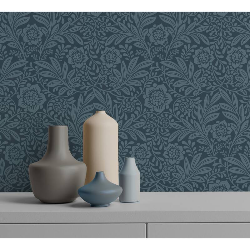 Fine Decor Camille Navy Damask Wallpaper