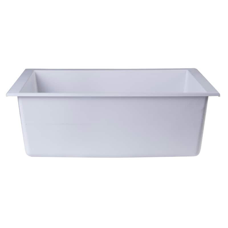 Alfi White Granite Composite 24-inch Undermount Single Bowl Kitchen Sink