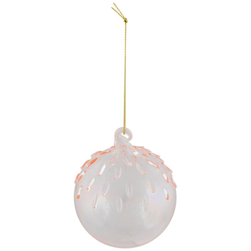 3" Pink Iridescent Glass Christmas Ball Ornament