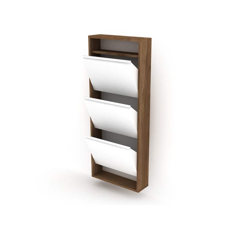 Hide Wood 4 Tier Shoe Storage For Entryway