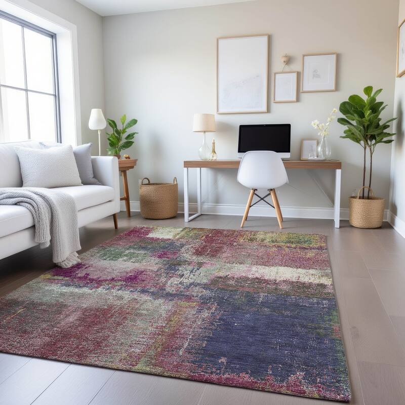 Premium Washable Super Soft Contemporary Mayfield Rug - Blush - 8' x 10'