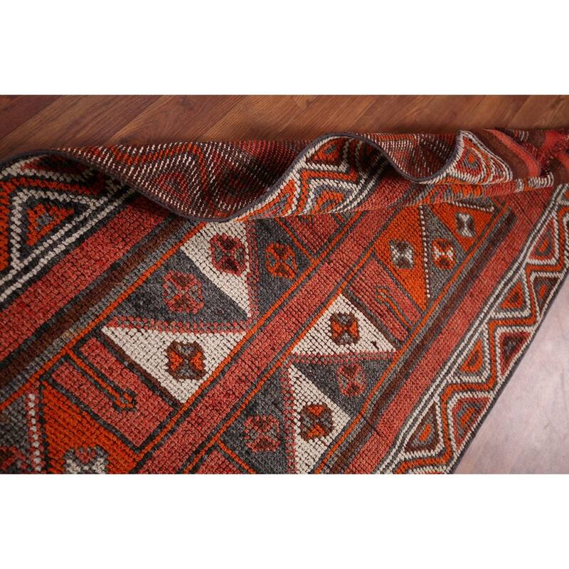 Tribal Anatolian Turkish Vintage Runner Rug Hand-Knotted Wool Carpet - 2'11"x 10'0"