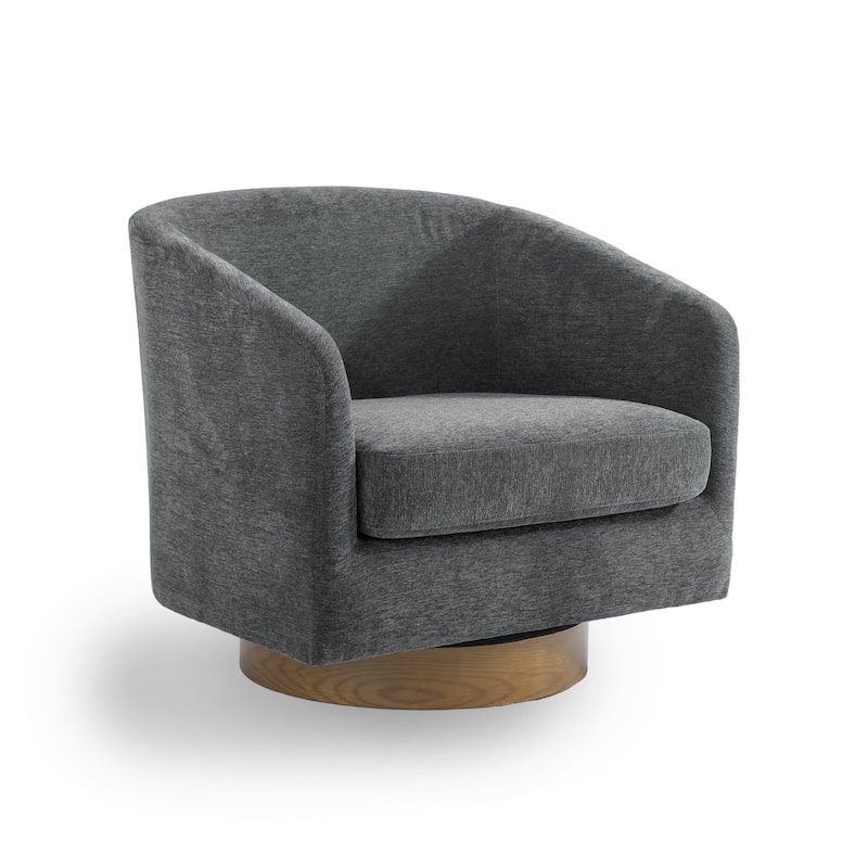 2 Set Modern Wide Round Swivel Accent Barrel Chairs