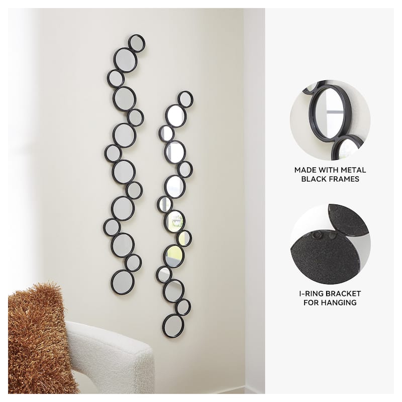 Signature Design by Ashley Vinler Black Accent Mirror Set (Set of 2) - 8" W x 0.75" D x 50" H