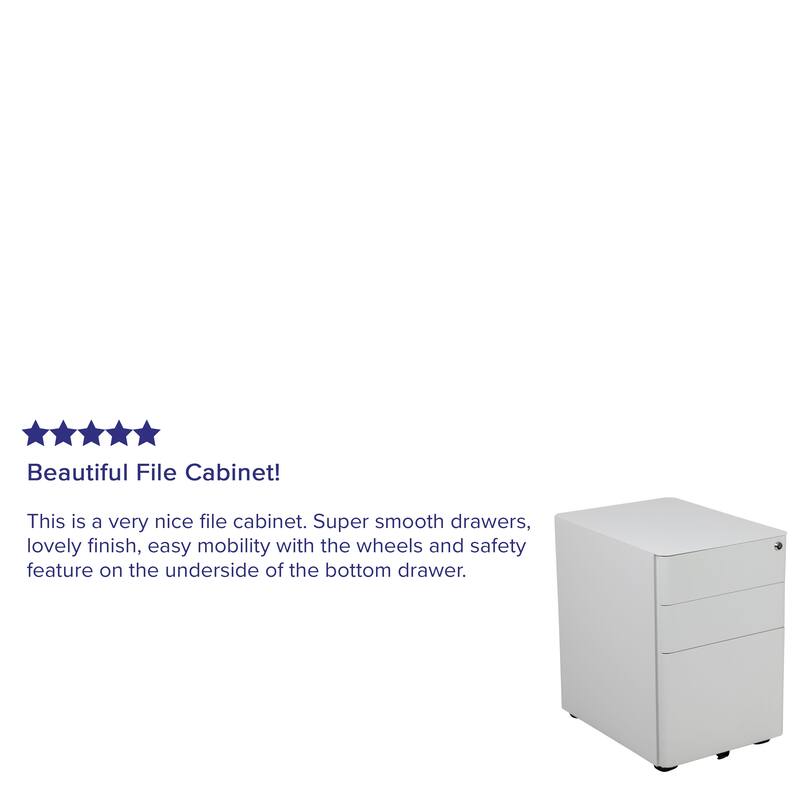 Modern 3-Drawer Mobile Locking Filing Cabinet Storage Organizer