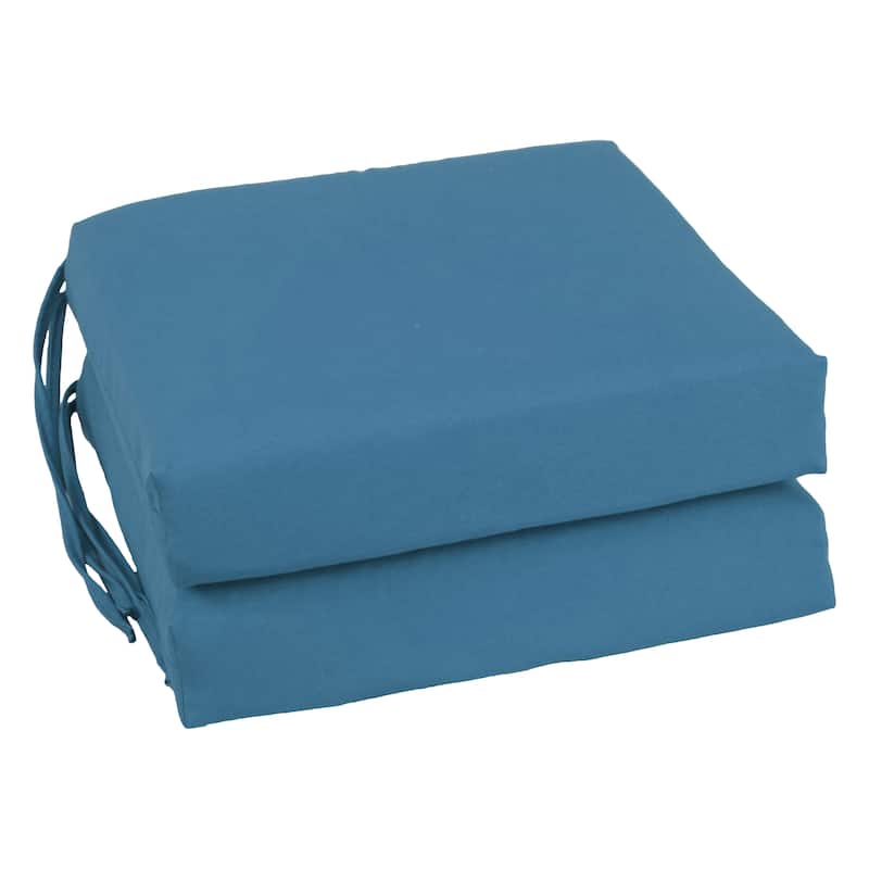 16-inch Square Indoor Twill Chair Cushions (Set of 2 or 4) - 16 x 16 - Set of 2 - Indigo