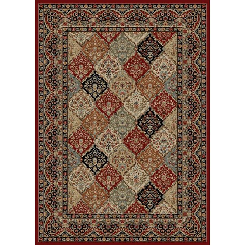 Mayberry Hometown Panel Kerman Traditional Area Rug - 9'2" x 12'6" - Red