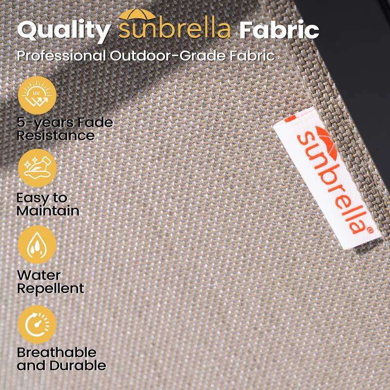 VredHom Outdoor Patio All-Weather Aluminum Swivel Sunbrella Fabric Dining Chairs Bar Stools