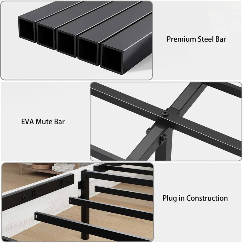 Bed frame with storage space at the head of the bed and a charging statio