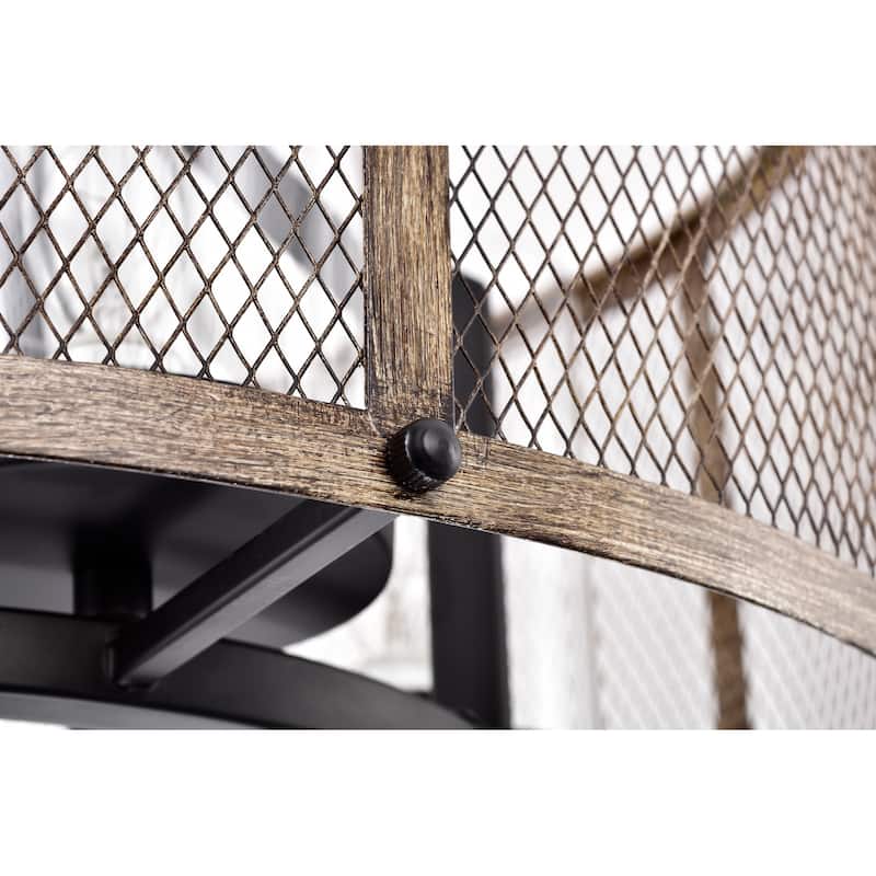 Adrian Semi-Flush Mount 4-Light Metal Mesh Drum Shade