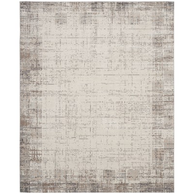 Nourison Elation Abstract Modern Ivory Grey Area Rug