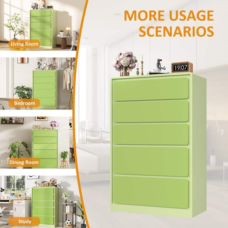 VEIKOUS 5-Drawer Chest of Dresser Storage Clothes Organizer for Bedroom, Organizers and Storage with Anti-Tipping Device