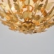 preview thumbnail 12 of 16, Antique Gold Butterfly Bowl 4-Light Semi Flush Mount Ceiling Light - 17.7"W x 10.4"H