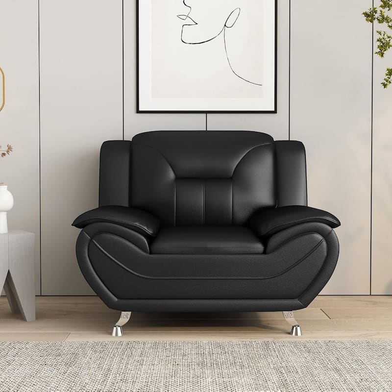 Sanuel 47.3" Wide Faux Leather Club Chair