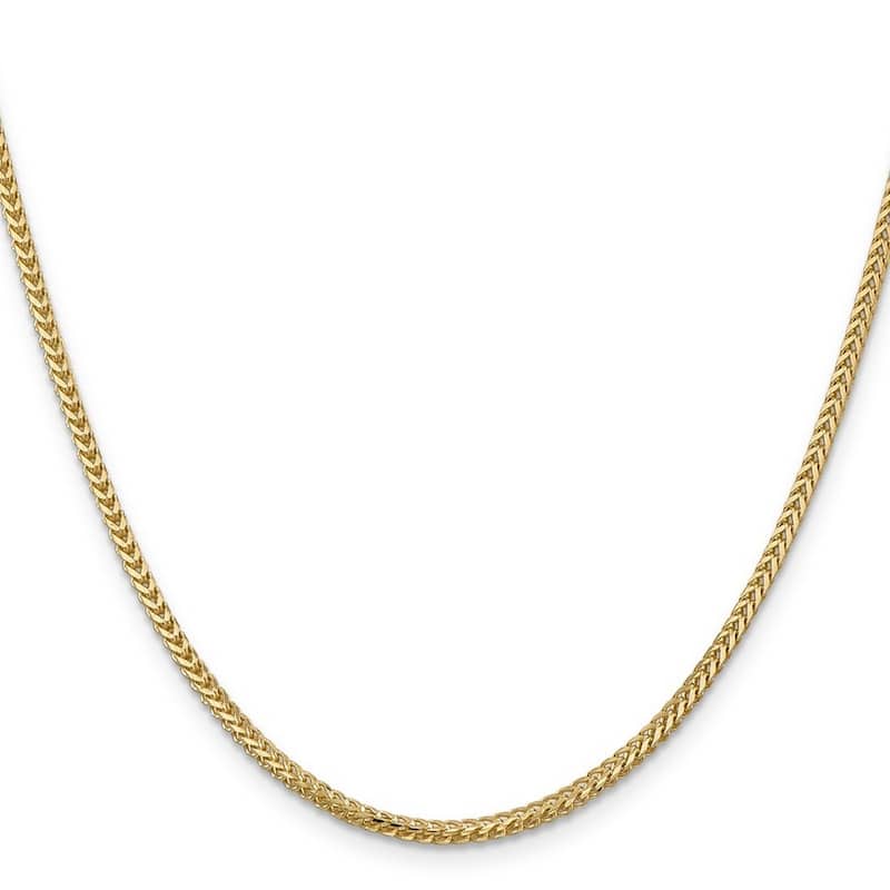 Curata 14k Yellow Gold Solid Polished 2.0mm Franco Chain Bracelet Lobster Claw