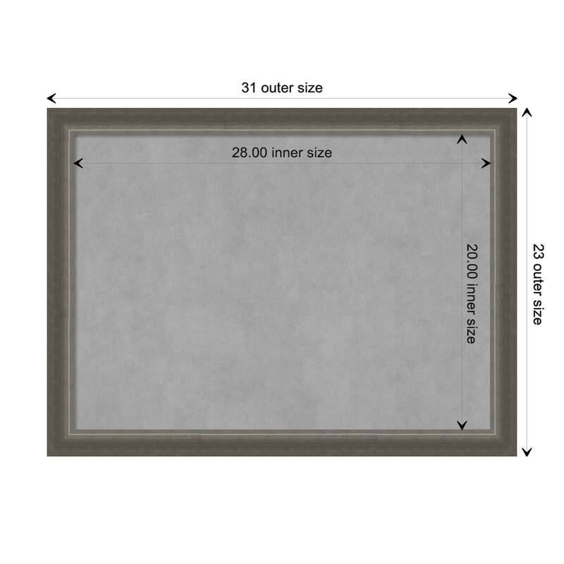 Amanti Art Domus Dark Silver Framed Magnetic Board - Board Size 28x20