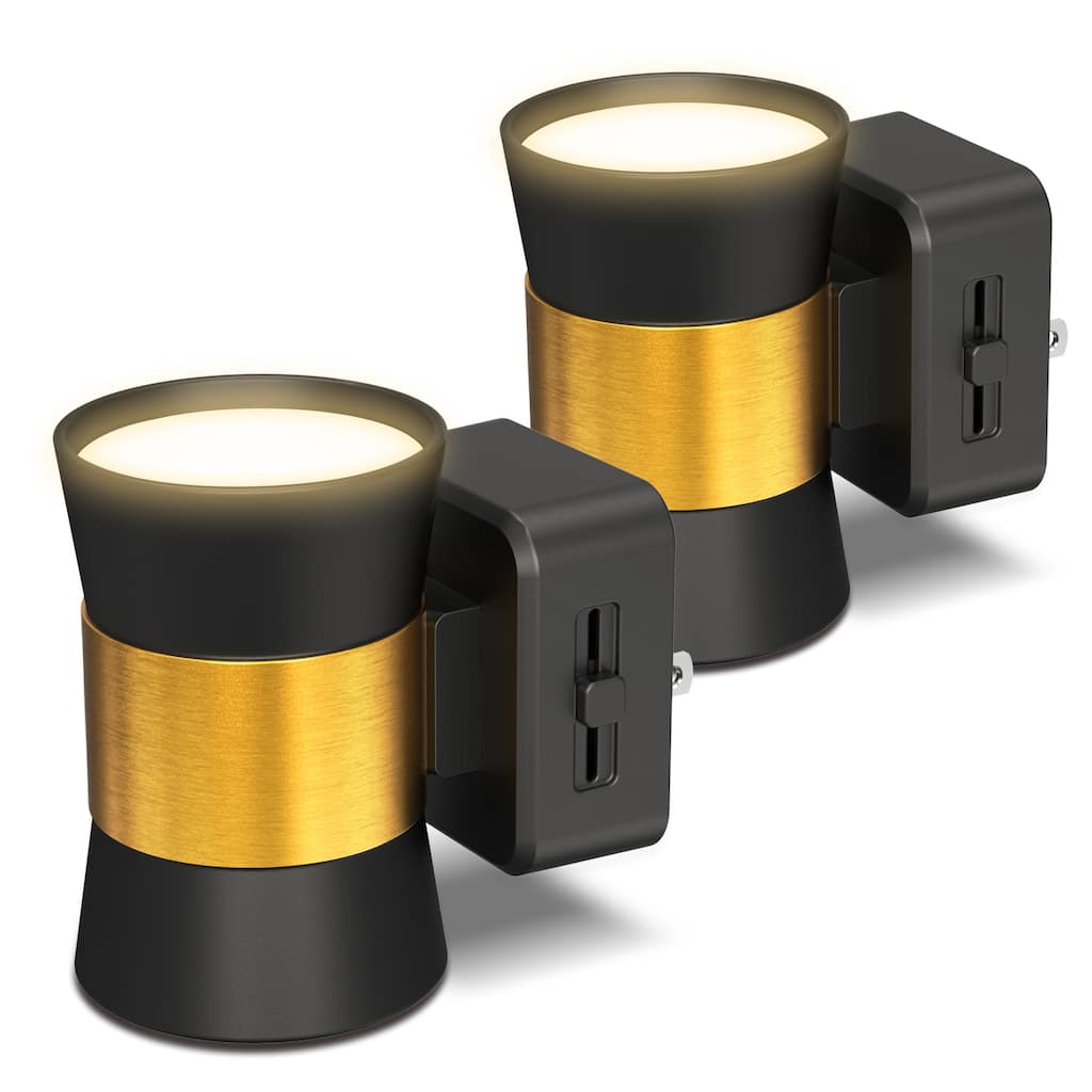 2-Pack Plug-in Night Light, Dusk to Dawn Sensor Wall Sconce, Up/Down Warm 3000K, Mini Decorative Light for Bedroom Hallway