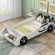preview thumbnail 12 of 20, Twin Size L-Shaped Loft Bed with Slide, Space-Saving Solid Pine Wood Low Loft Bed Frame with Built-in Ladders for 2 Kids White - Twin