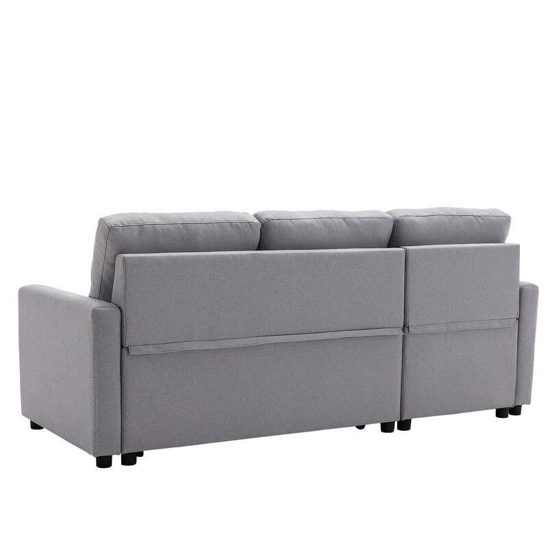 Modern L-Shape Convertible Sleeper Sectional Sofa