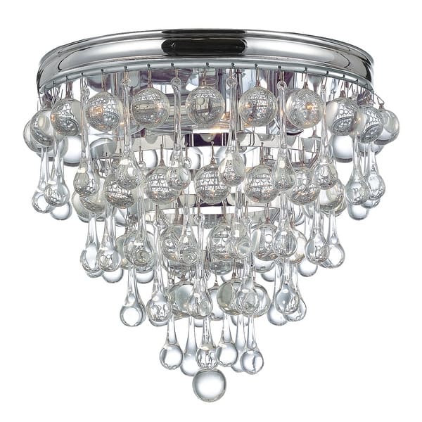 slide 2 of 4, Calypso 3 Light Chrome Flush Mount - 10.5'' W x 9.5'' H
