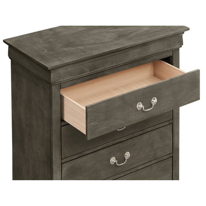 Passion Furniture Louis Phillipe Cherry 4 Drawer Chest of Drawers - 31"L x 16"W x 41"H