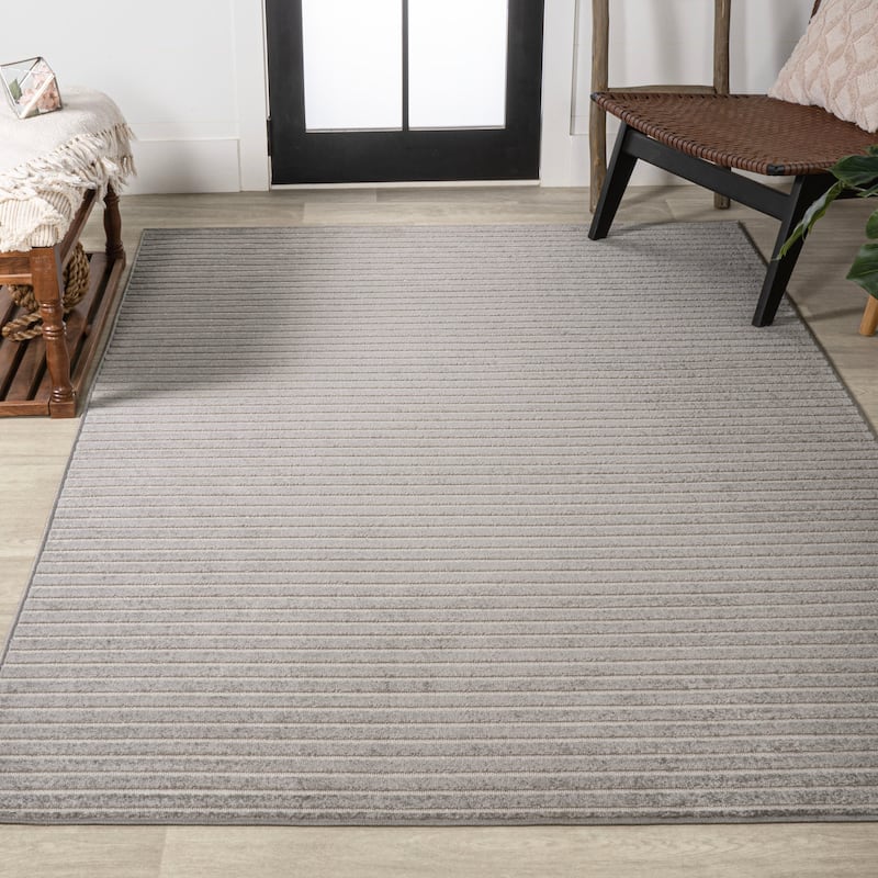 JONATHAN Y Maribo Minimalist Scandi Striped Navy/ivory Area Rug