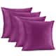 Nestl Solid Microfiber Soft Velvet Throw Pillow Cover (Set of 4) - 18" x 18" - Orchid Purple