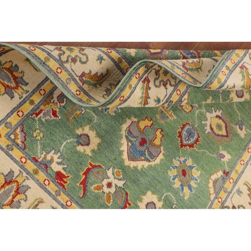 Green Oushak Accent Rug Hand-Knotted Wool Carpet - 3'4" x 4'10"