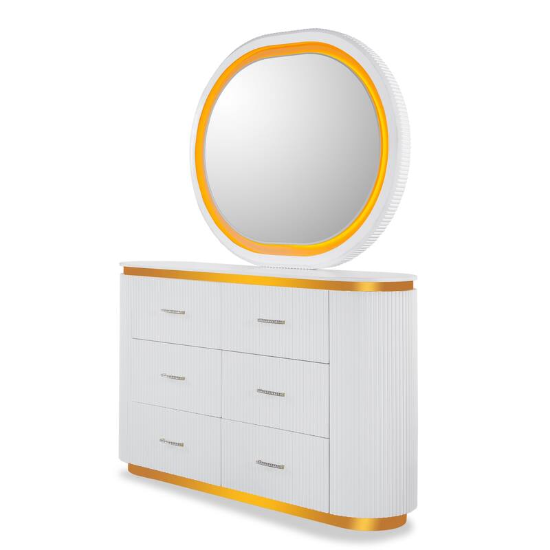 Zoe Crystal Bedroom Set with LED Lighting