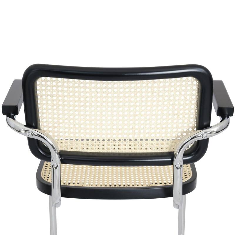 Breuer Chair Company Marcel Breuer Cesca Cane Cantilever Armchair Arm Chair w/ Chrome Steel Frame (Various Wood & Cane Colors)