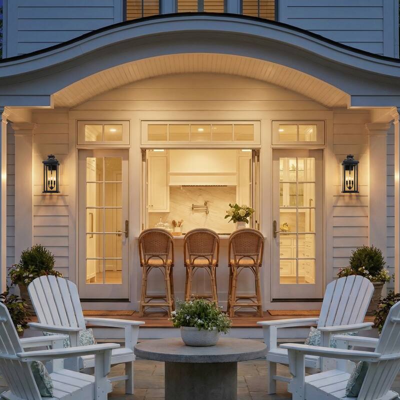 C Cattleya 1 Pack 3-Light Dusk to Dawn Outdoor Wall Light with Clear Glass Shade