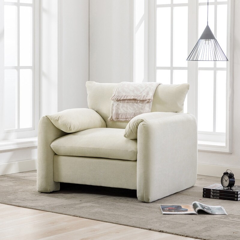 Modern Oversized Armchair Single Sofa Lounge Chair（35"D x38.6"W x 31.9"H)