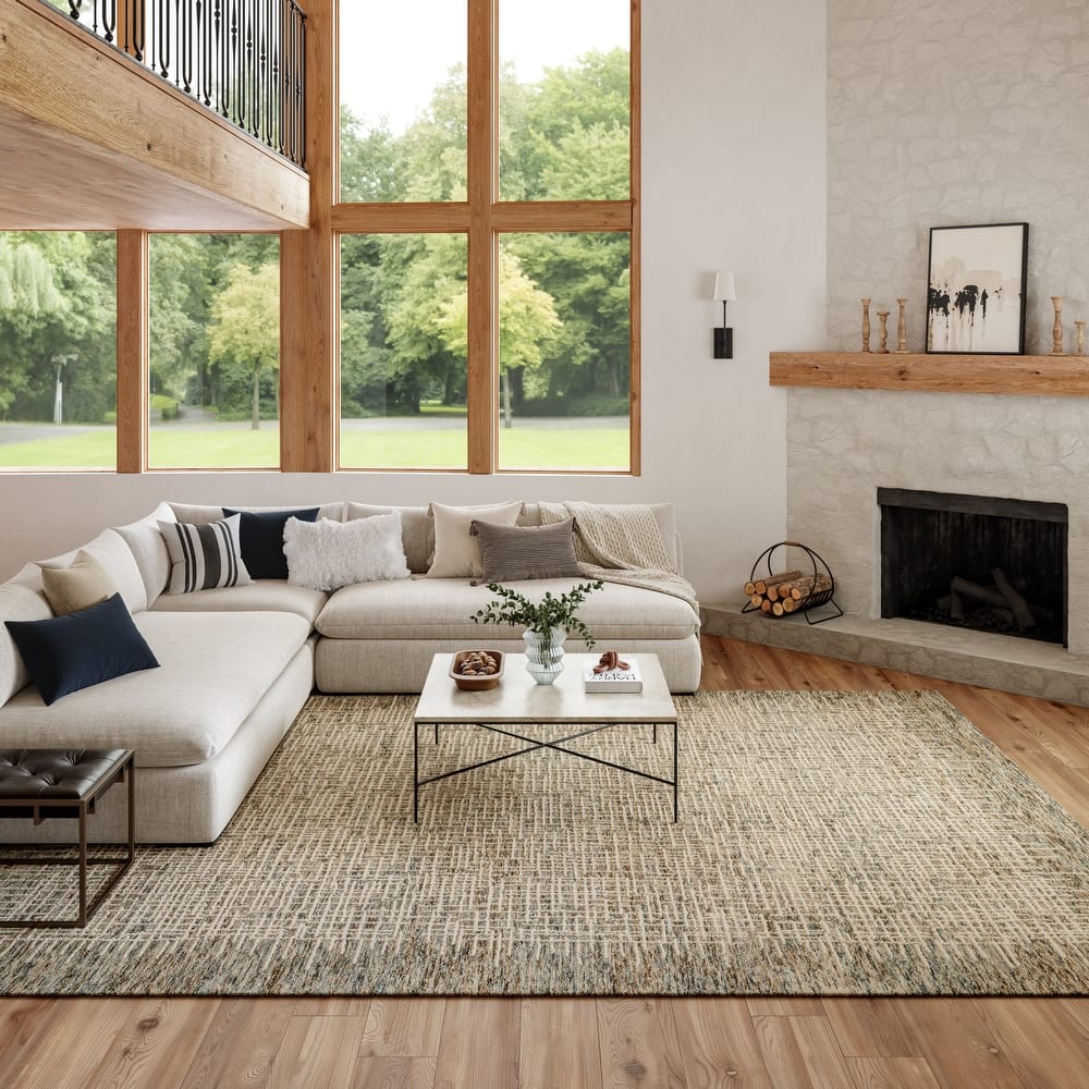 Nourison Vail Textured Wool Modern Crosshatch Area Rug