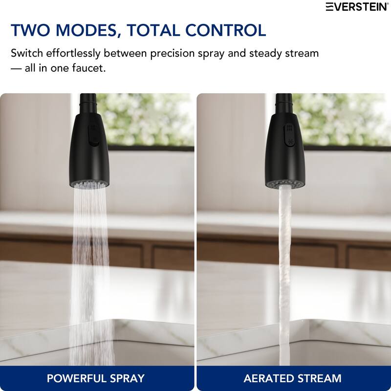 Modern 2-Function Pull-Down Kitchen Faucet – Single Handle, 1-Hole Installation