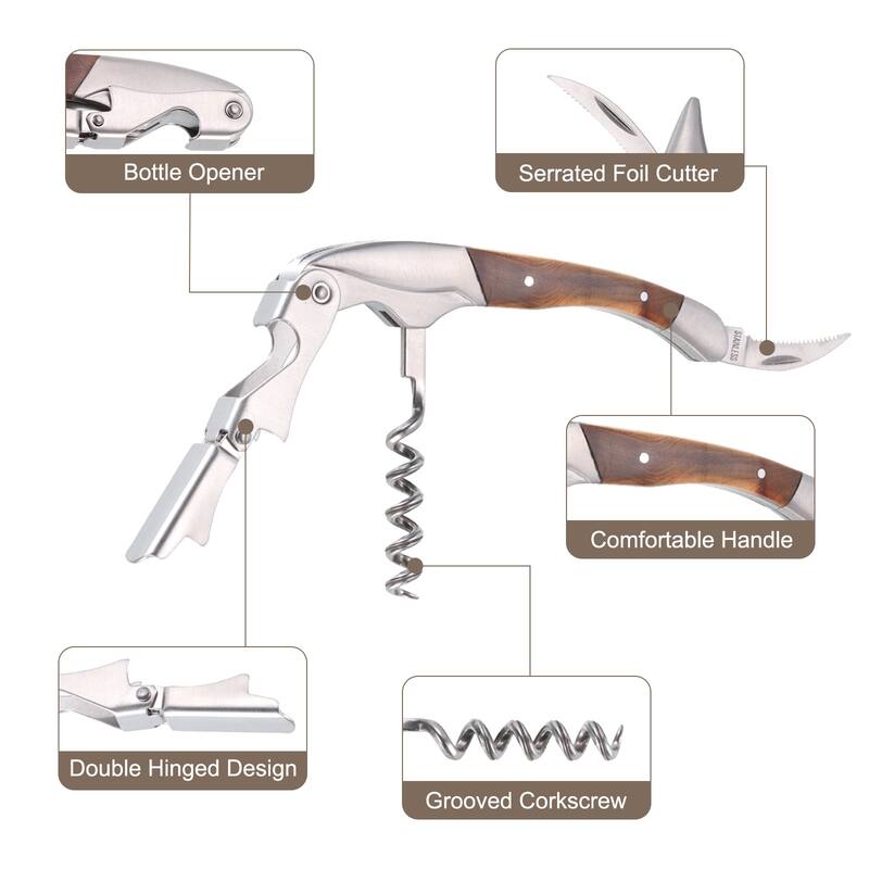 5" Wine Openers Waiter Corkscrew Red Wine Bottle Opener for Server Waiter