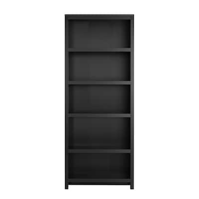 Prepac Moda 80" H 5-Tier Bookcase, Modern Storage Accent Bookshelf with 3 Adjustable Shelves for Home Office, Living Room