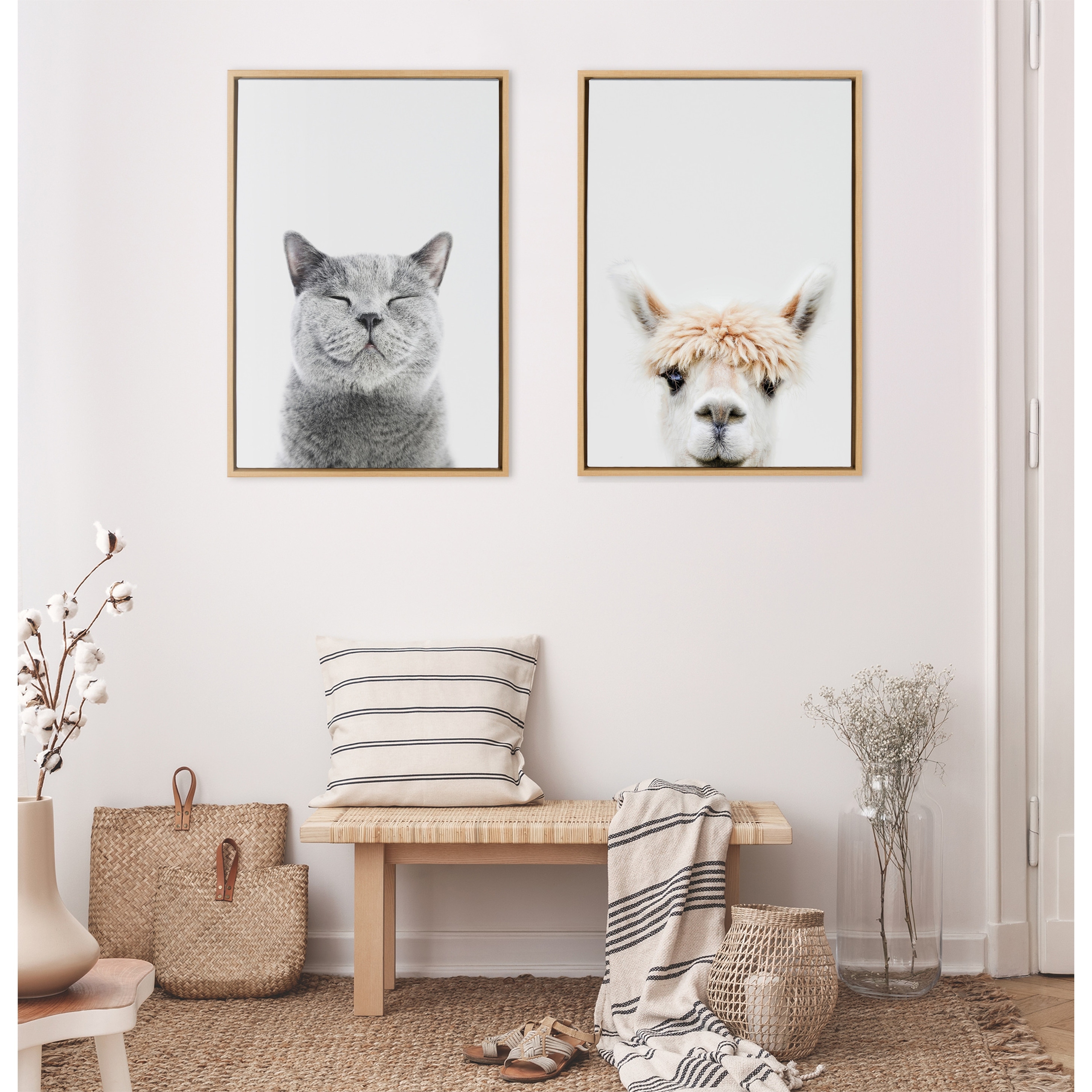 Kate and Laurel Sylvie Smiling Cat Framed Canvas by Amy Peterson Bed Bath   Beyond 29326494