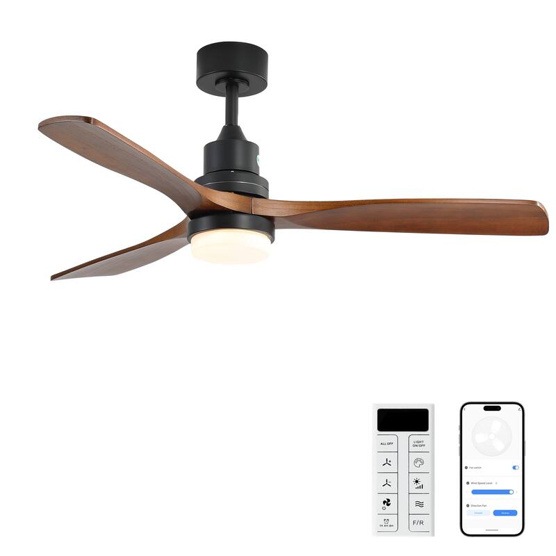 52 Inch Smart Ceiling Fan with Dimmable LED Light