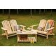 preview thumbnail 1 of 1, PATIO FESTIVAL 3-Piece Wood Adirondack Loveseat with Table Natural
