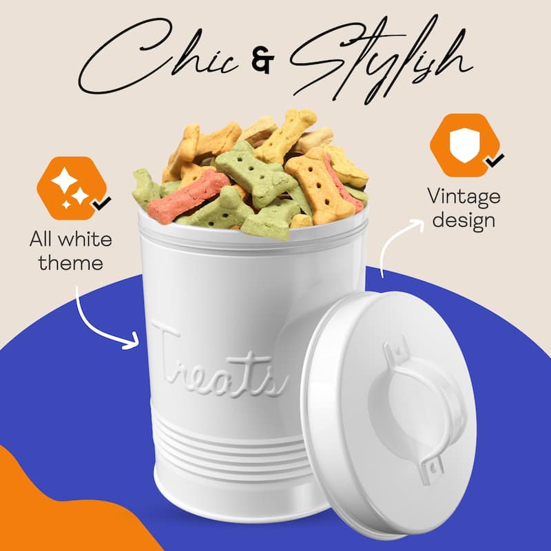 Amici Home Retro Treats Storage Canister With Lid for Pet Food