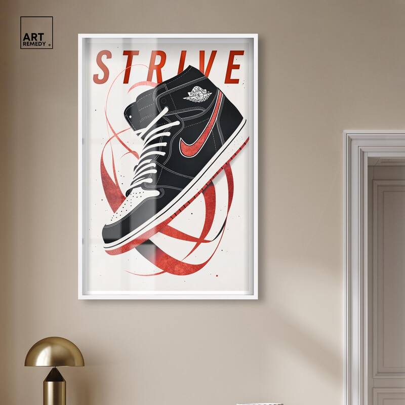 Red Ribbon Sneaker Shadowbox by Art Remedy