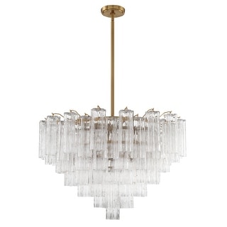 Addis 16 Light Aged Brass Chandelier - 32"W x 21.5"H x 32"D