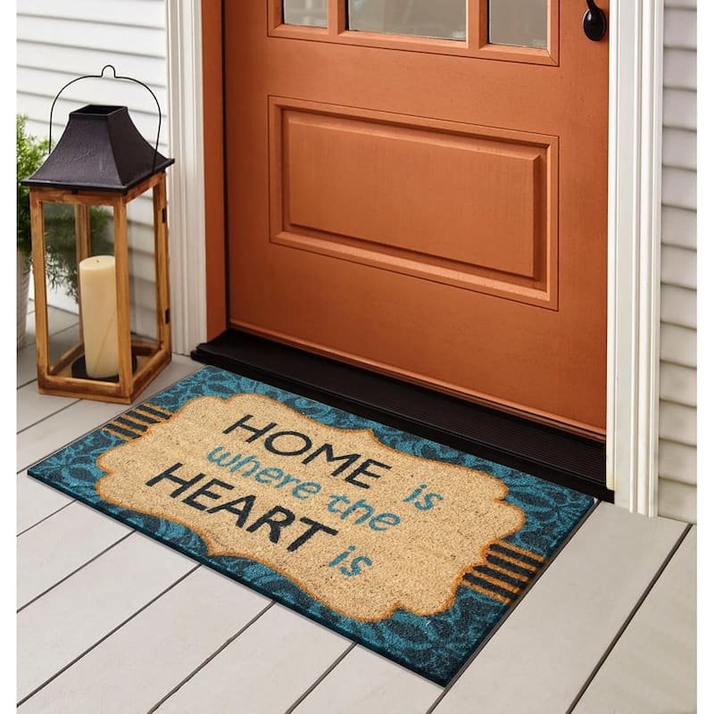 A1HC Giovanni Multicolored Anti Shred Treated Coir Doormat 18"x30"