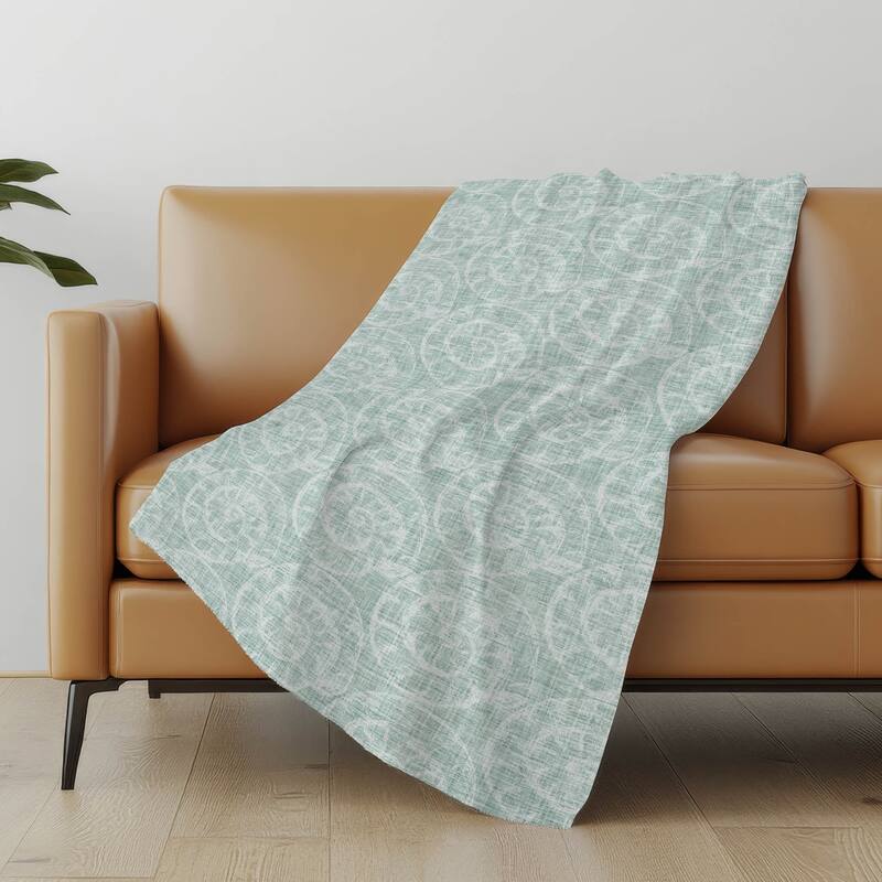 Premium Machine Washable ASB190 Seashell Sherpa Throw Blanket - Green - 4'2" x 5'10"
